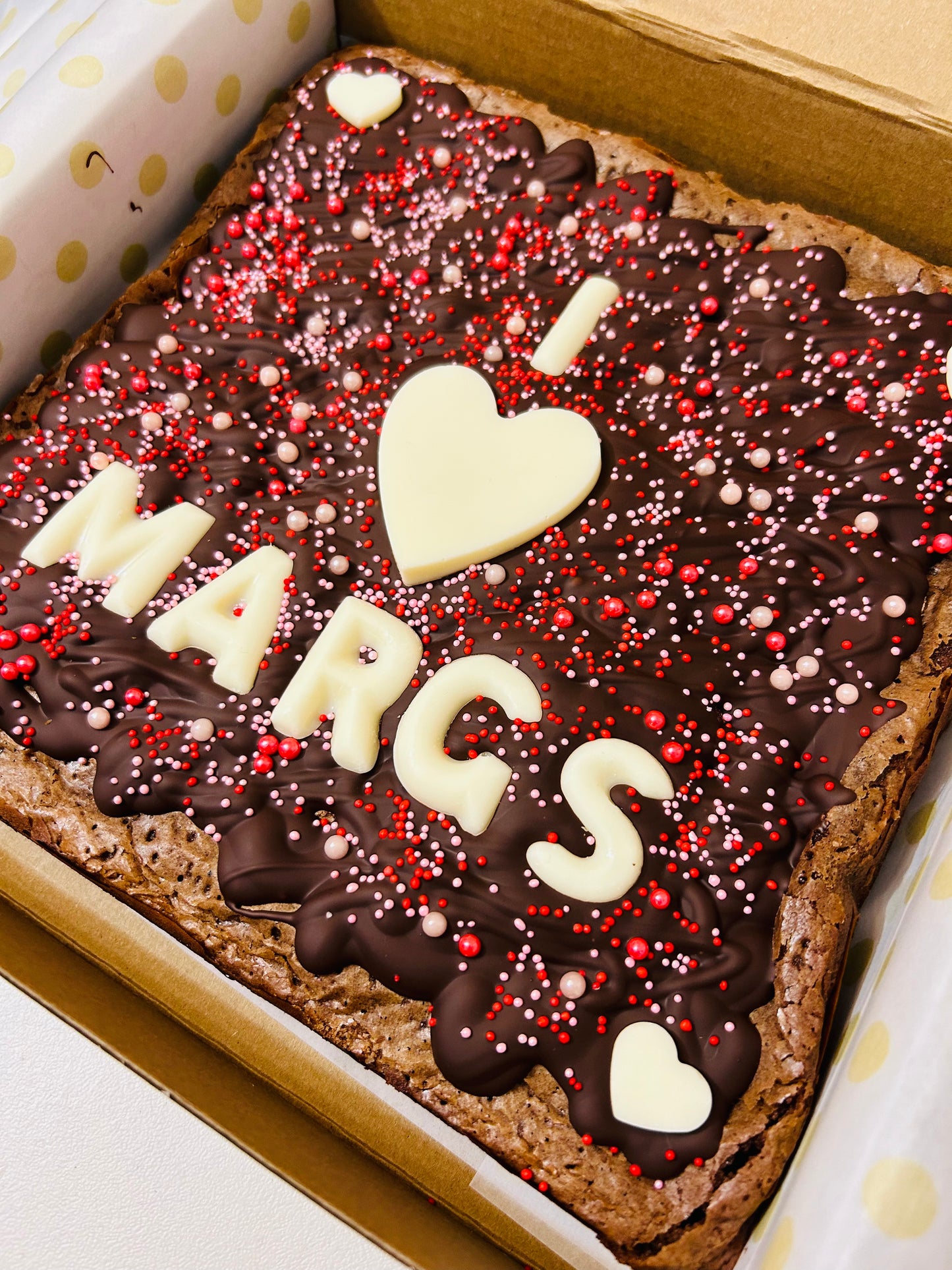 Valentines ❤️ Customized Brownie Note! 9x9'