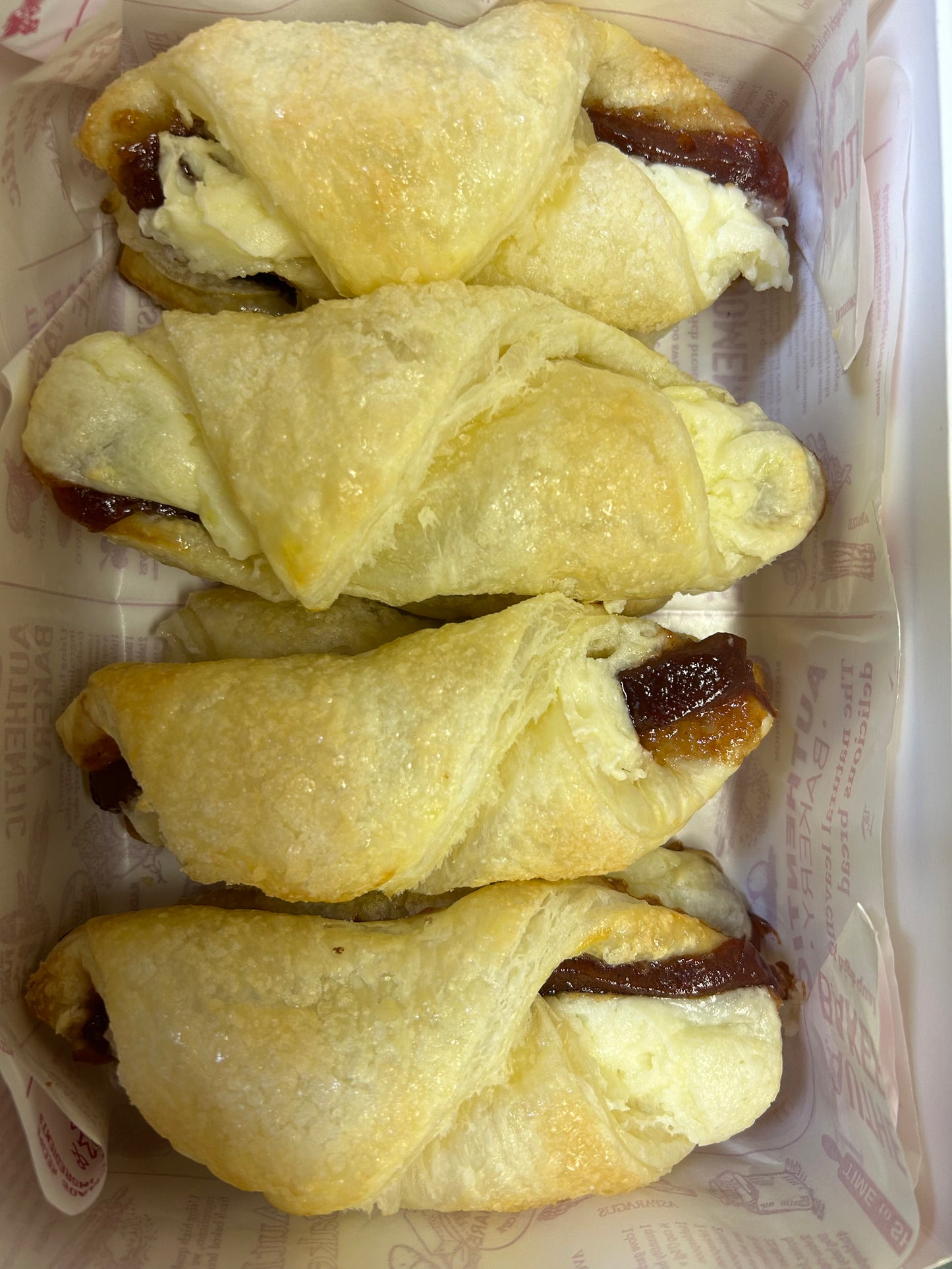 Original Quesitos Puff Pastry Filled With Sweet Cheese and Guava filling- Box of 8 Pieces